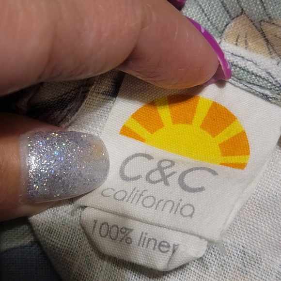 C&C California Tropical Scene Toucan Palm Tree Car Linen Dress Plus Size 3X - Picture 7 of 9